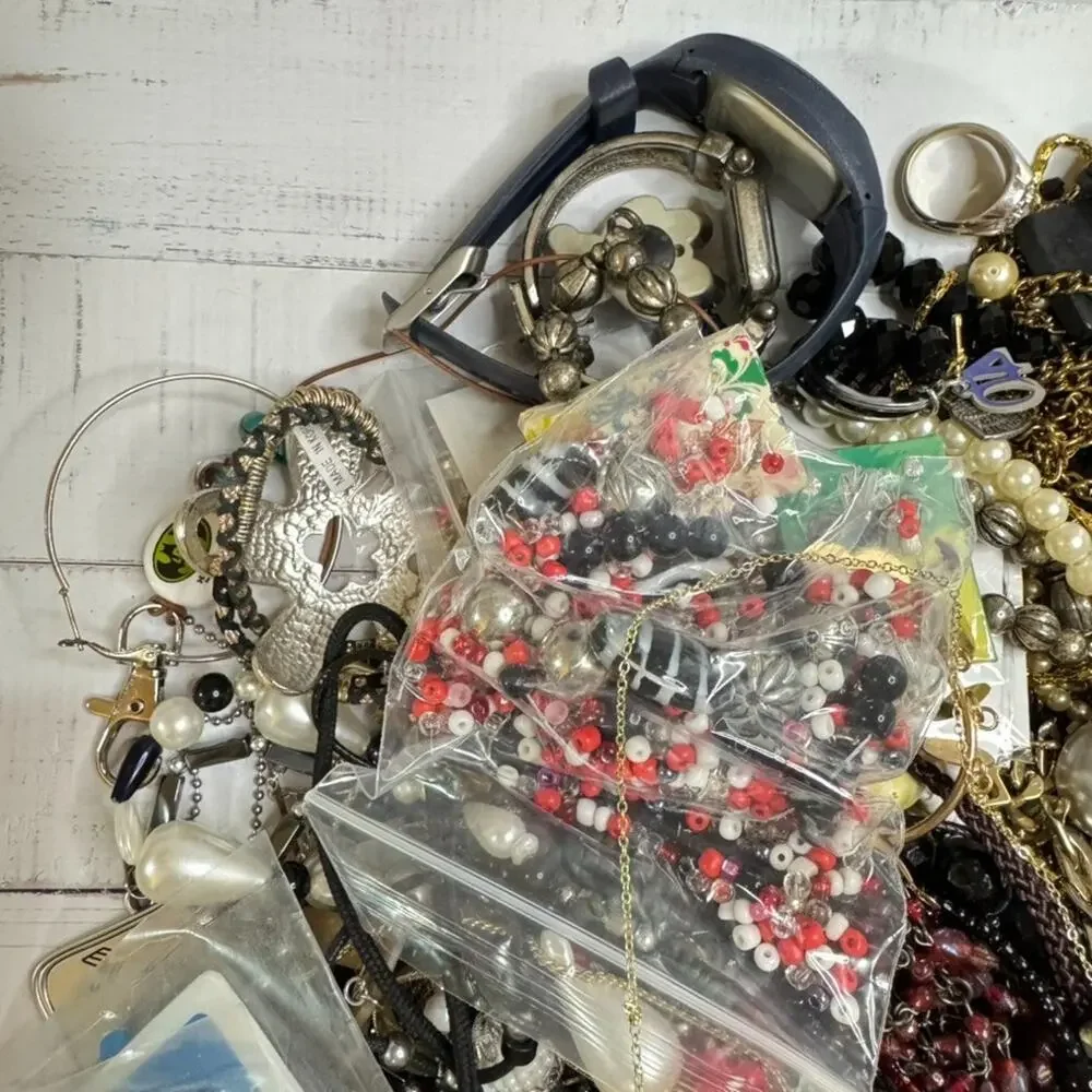 3.75lb CRAFT Jewelry Lot Mixed Vintage Modern Costume Harvesting Rework Crafters